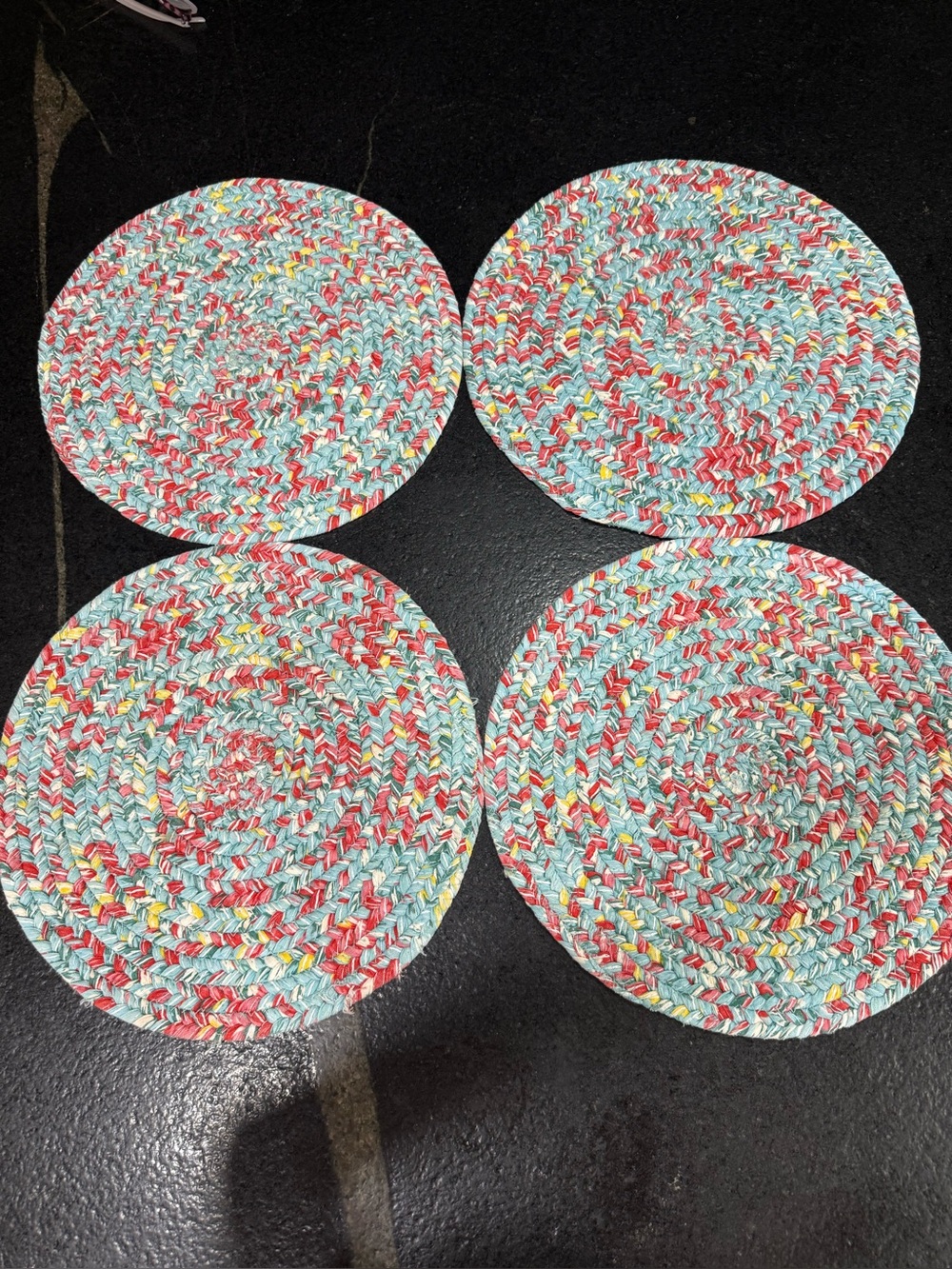 The Pioneer Woman Braided Table Placemats / Chair Pads – 15” Round (Set of 4)